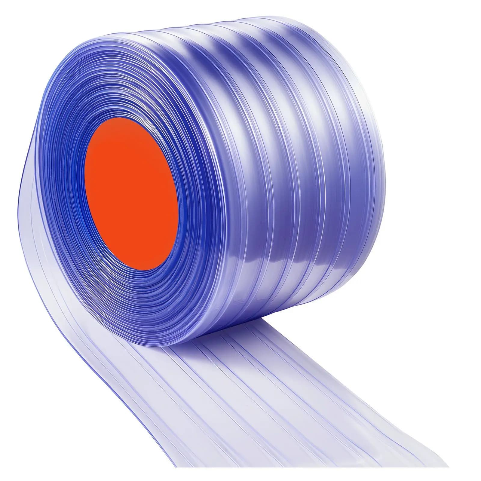 Tenda a strisce in PVC trasparente, 30,7 m di lunghezza x 30,5 cm di larghezza, rotolo sfuso di strisce in plastica a coste per porte, tenda per celle frigorifere e congelatori walk-in