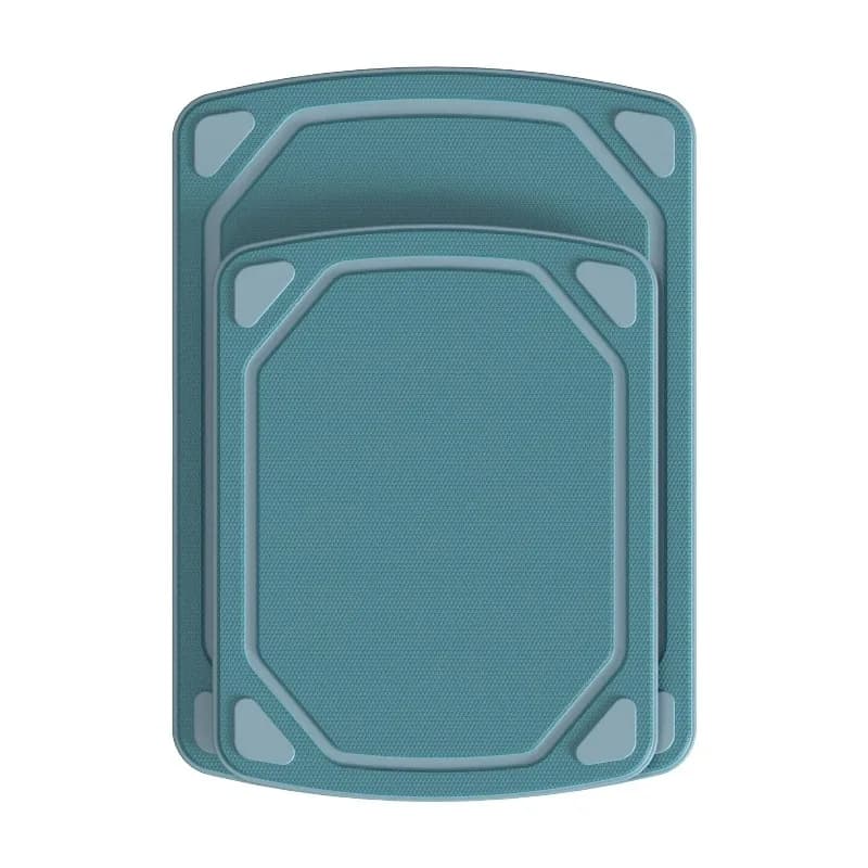 2 Pieces 8.5” x 11” and 10” x 14” Non-Slip Recycled Poly Cutting Board, Blue Color