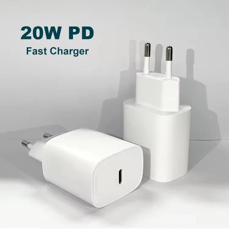 Caricabatterie rapido USB PD 20W per iPad Samsung OnePlus, adattatore di ricarica rapida da parete con cavo Type-C e spina EU