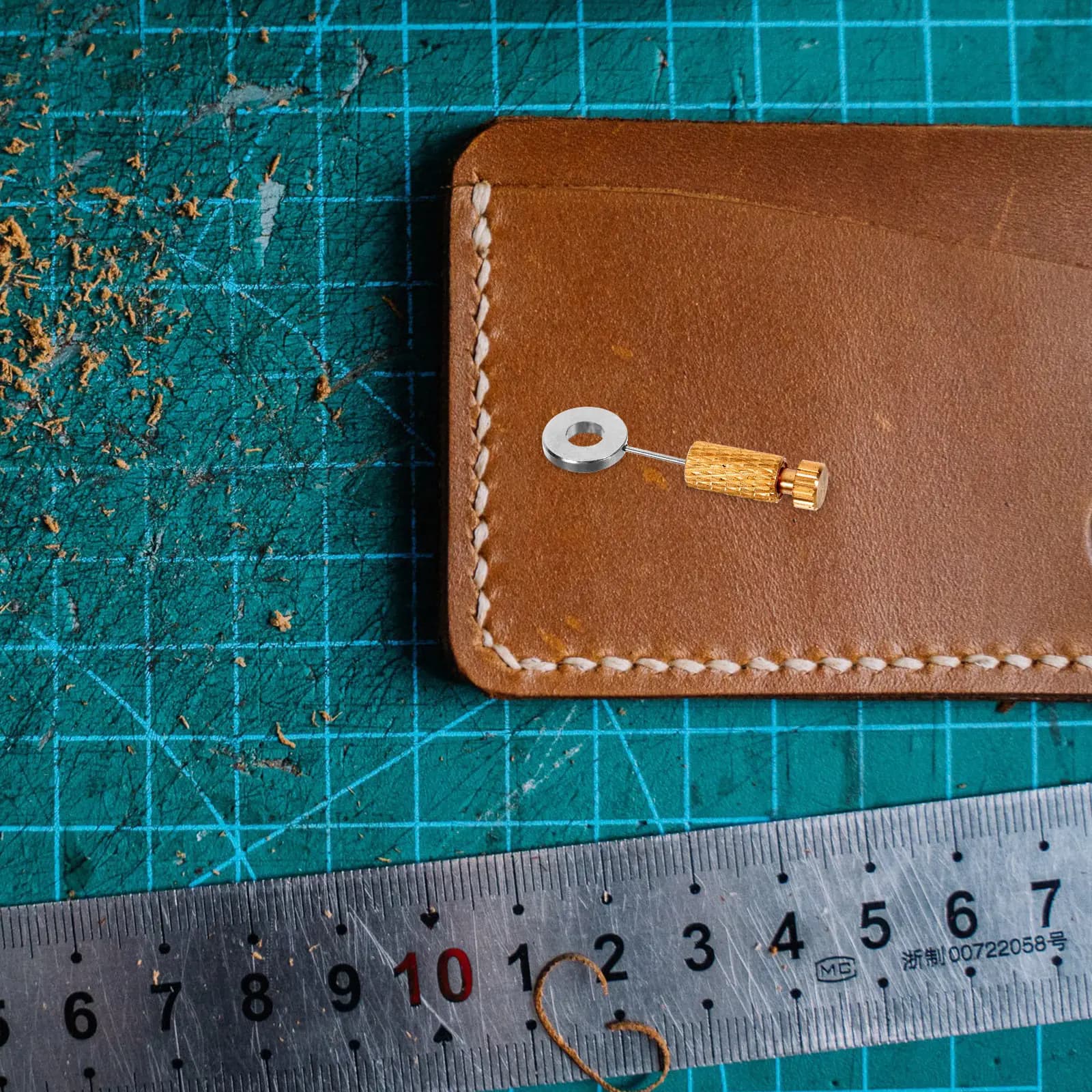 Set di 8 Perni di Posizionamento per Cucito, Localizzatore di Punti Precisi per Lavorazione del Cuoio, Kit di Ausilio Artigianale in Ottone Resistente