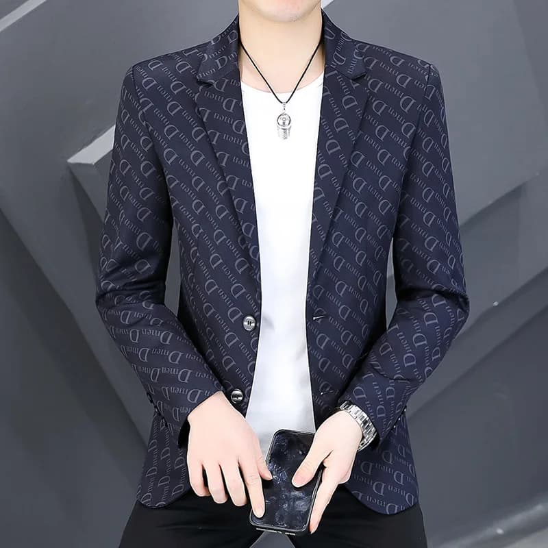 Giacca da uomo slim fit business casual, modello primaverile/autunnale, nuovo stile alla moda, versione coreana, elegante.