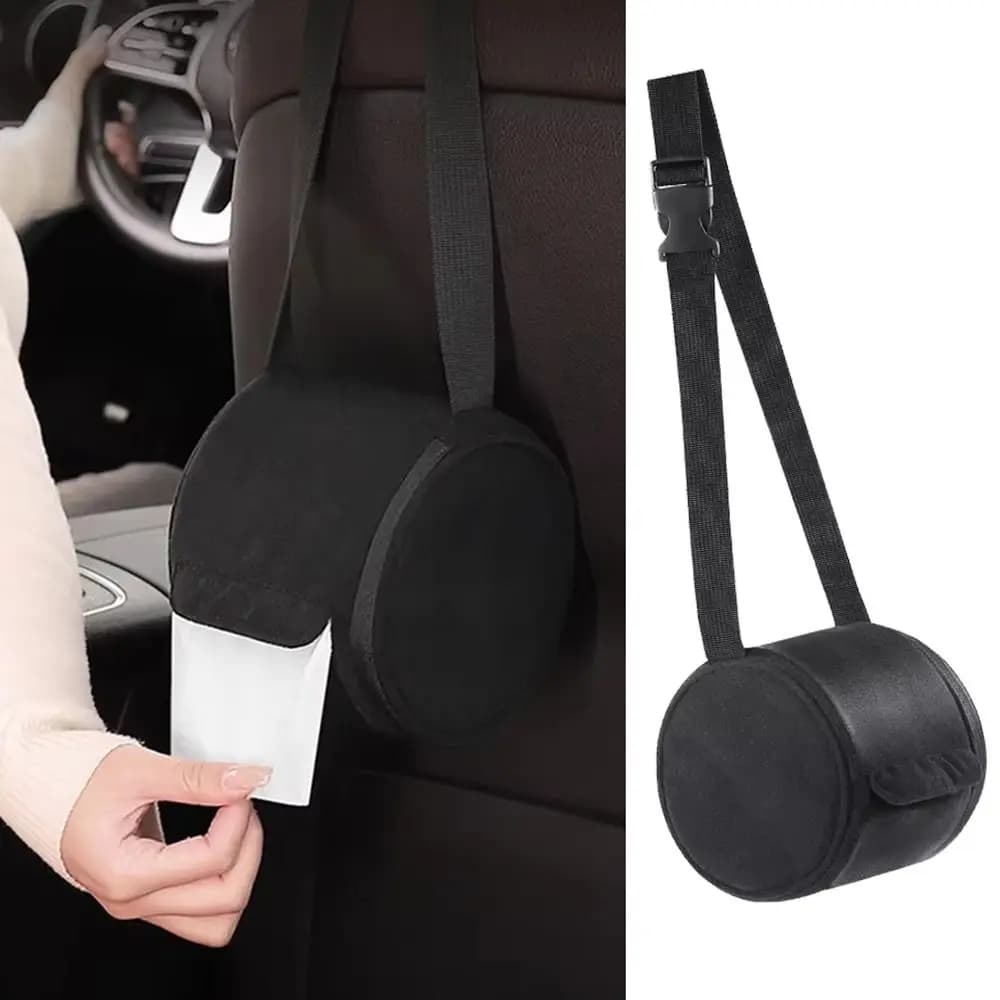 Porta fazzoletti da auto morbido da appendere con cinturino Borsa per fazzoletti da appendere regolabile Facile da installare Copri carta igienica salvaspazio per la casa