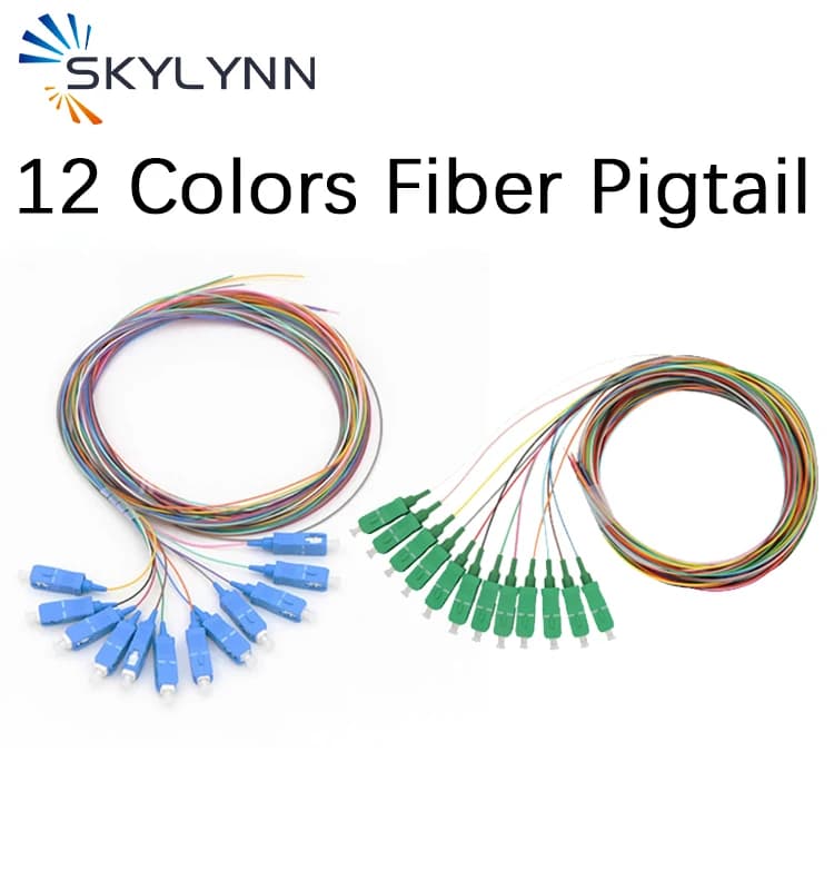 12 colors fiber braid SC/APC UPC monomodale G657A1 0.9 mm 1.5 M customizable top quality LSZH jacket