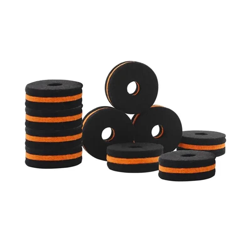 10 Pezzi di Cuscinetti per Piatti a Doppio Colore Nero-Arancione per Batteria, Componenti per Batteria