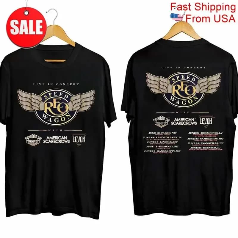 Nuova maglietta Reo Speedwagon 2024 Tour For Fans S 5XL