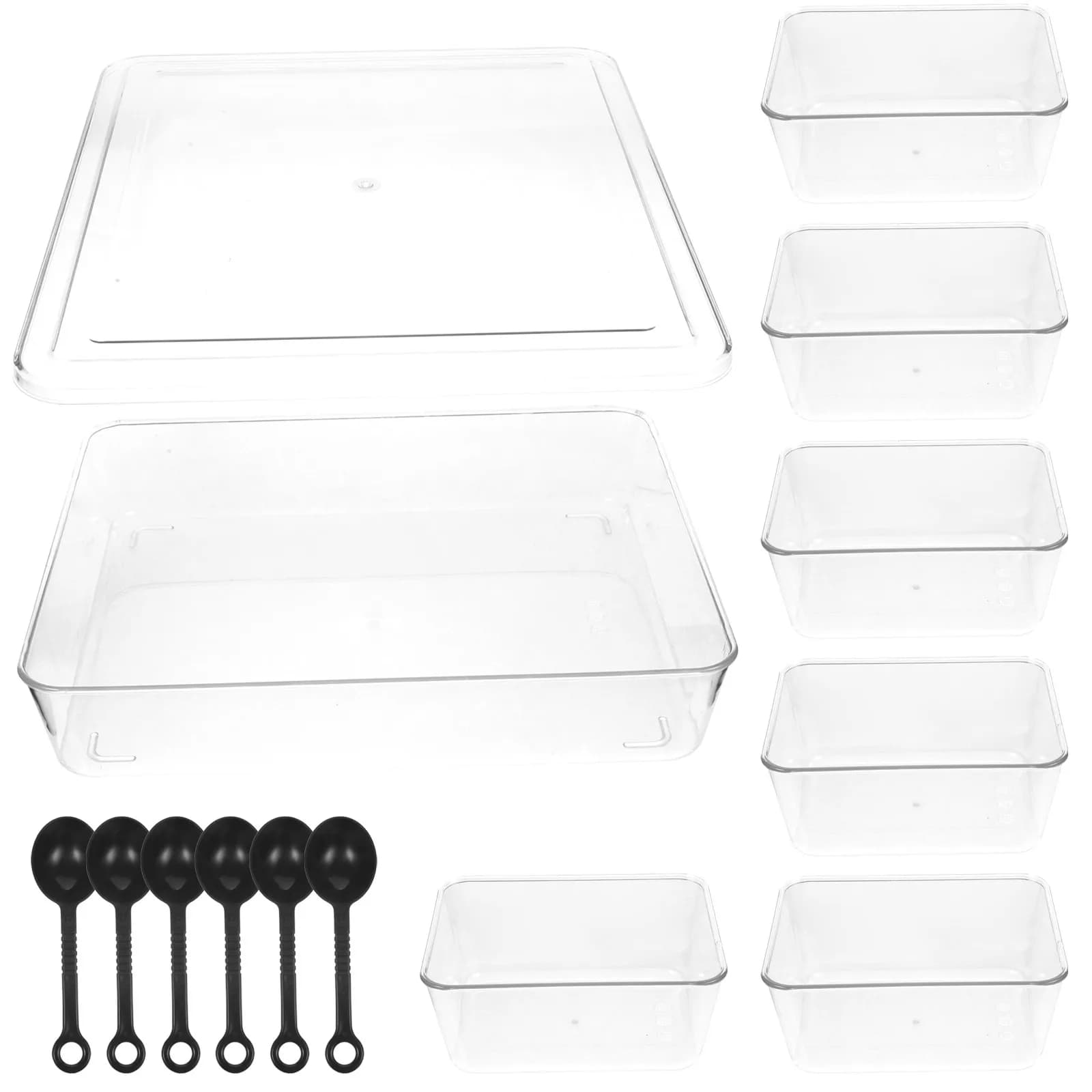 Set di Contenitori per Snack con Scomparti Multipli, Vassoio per Condimenti Leggero, Organizzatore per Alimenti per Bar, Buffet, Feste, Frutta Secca, Caramelle, Noci
