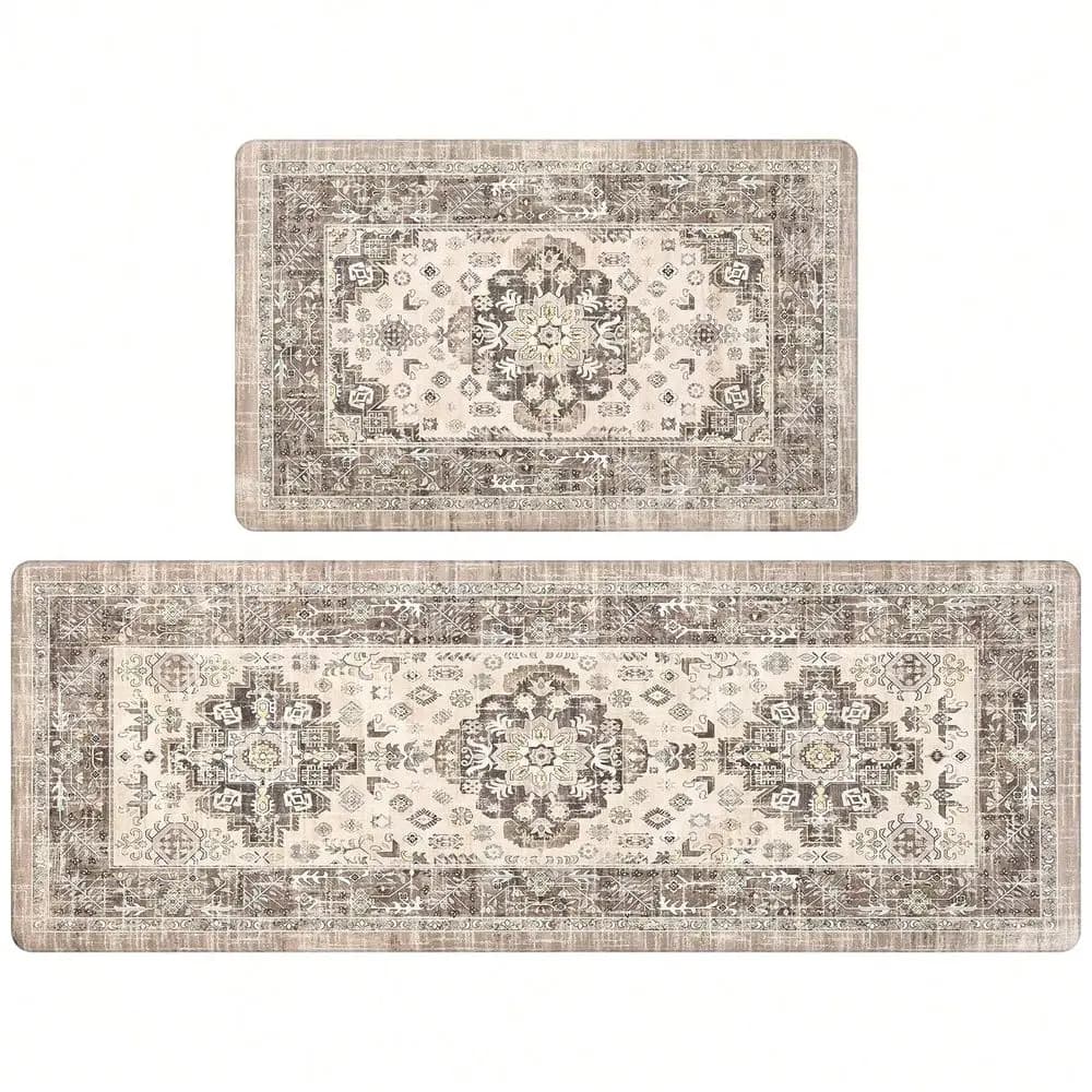 Set di 2 tappeti da cucina antifatica, tappeti imbottiti per pavimento, tappeti e tappetini da cucina antiscivolo, lavabili.