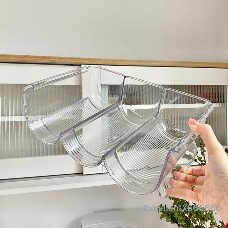 Espositore per Bottiglie d'Acqua, Portabicchieri Multistrato Impilabile, Porta Thermos da Cucina, Scaffale per Conservazione Bicchieri