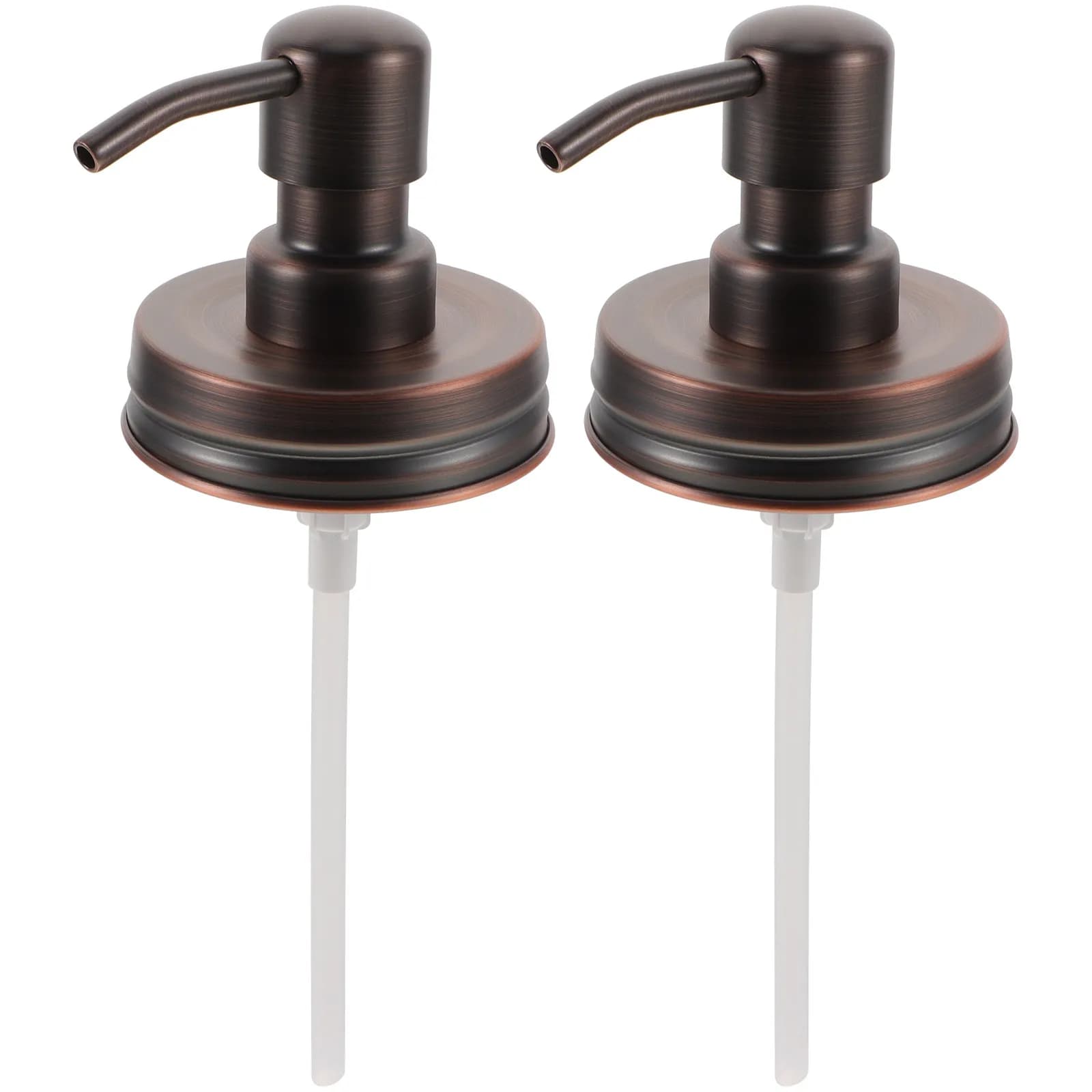 2 Pezzi Pompa Dosatrice Premium in Acciaio Inossidabile per Barattoli Mason, Flaconi Lozione, Sapone Schiumogeno, Shampoo - Coperchio di Ricambio Facile da Usare