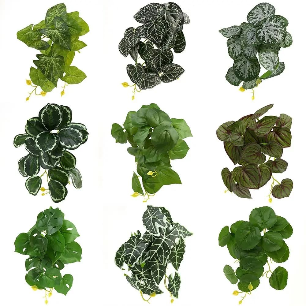 18 leaves leaves artificial plants green PVC simulation green grass composition floral home decoration realistic palm