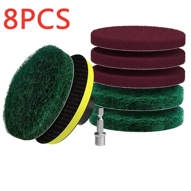 Kit di Pulizia con Spazzola Elettrica da 3/4 Pollici, Tamponi Abrasivi per Piastrelle, Strumento per Pulizia Domestica, per Bagno, Pavimento, Vasca, Pad Lucidante