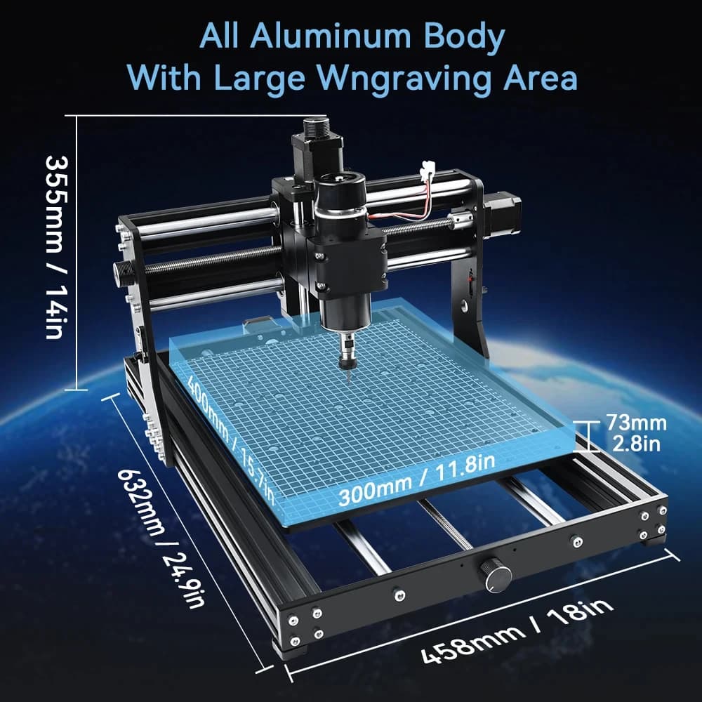 New CNC 4030 Pro 40W engraving machine Laser Engraver Working Area 400*300mm 500W Metal Spindle Milling Machine Wood