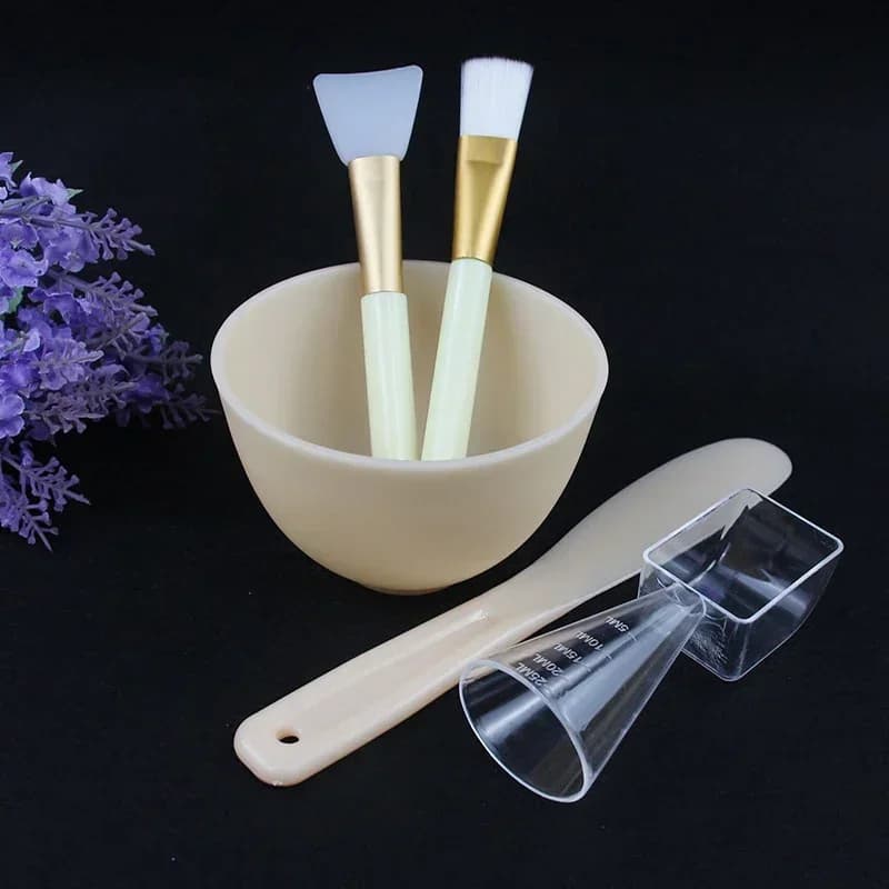 5 pezzi maschera ciotola set spazzola per il viso maschera ciotola cucchiaio set spazzola per miscelazione fai da te strumento per trucco maschera per la cura della pelle del viso kit di strumenti forniture di bellezza