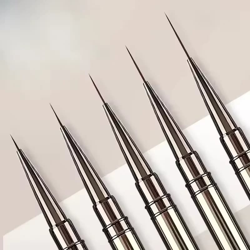 Pennelli per Nail Art, Pennelli Allungati per Linee e Strisce, Disegno e Pittura 6/9/12/15/18/25mm, Penna per Design Unghie, Strumento Professionale per Manicure