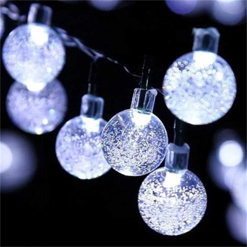 Luci Fatate a Batteria con 8 Modalità, Catena di Luci a Sfera di Cristallo per Interni, per Matrimoni, Festività, Decorazioni da Giardino, Feste di Compleanno