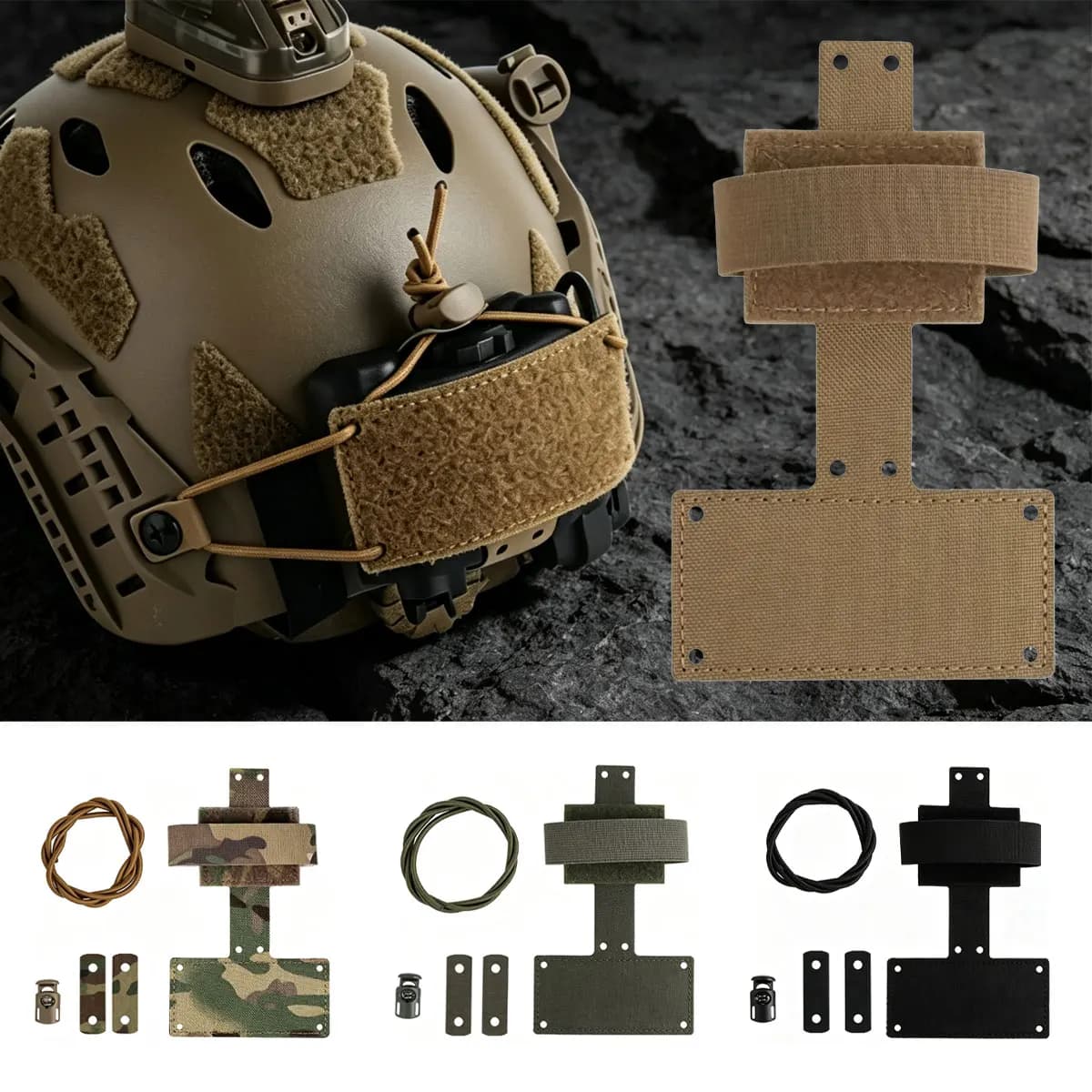 Tactical Helmet Battery Back Plate Holder Set NVG Counterweight Pouch Quick‑Release Buckle for Helmet Rear Weight Balance