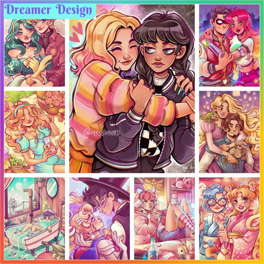 Fantasy Girl Cute Cross Stitch Diamond Painting 5D DIY Art trapano completo mosaico ricamo Set Home Decor Adult Pixel Gift Pattern