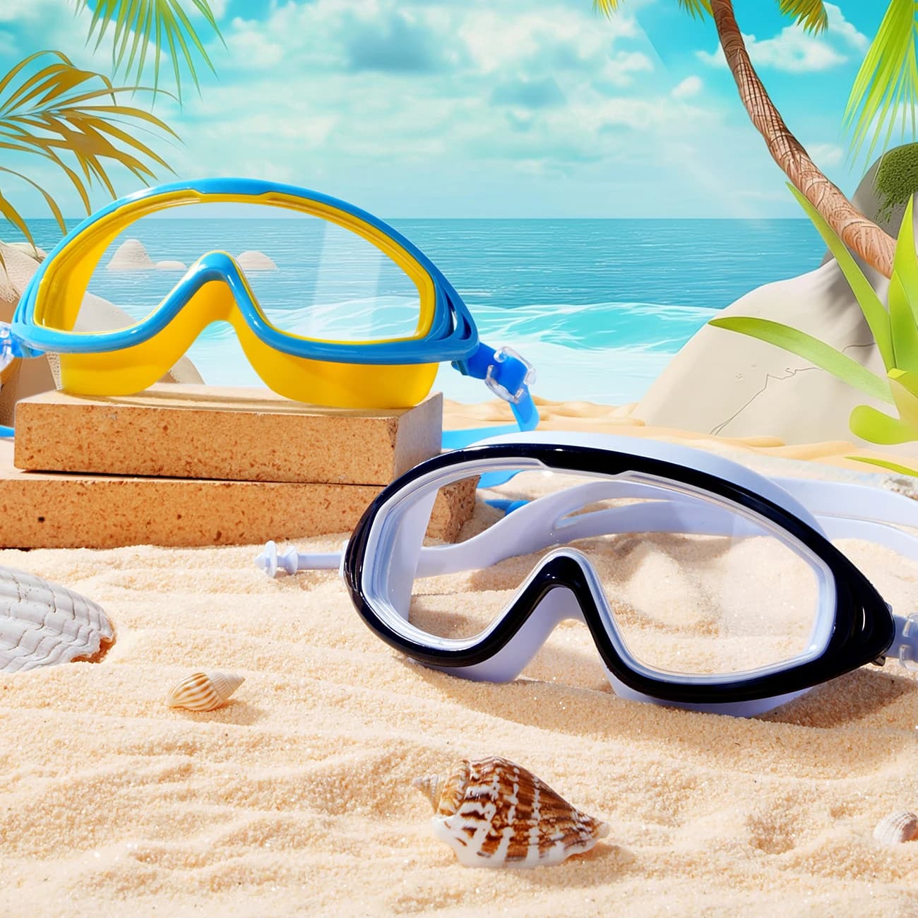 1PC swimwear for young adults with soft silicone seal, UV protection without leakage Pool glasses for clear vision