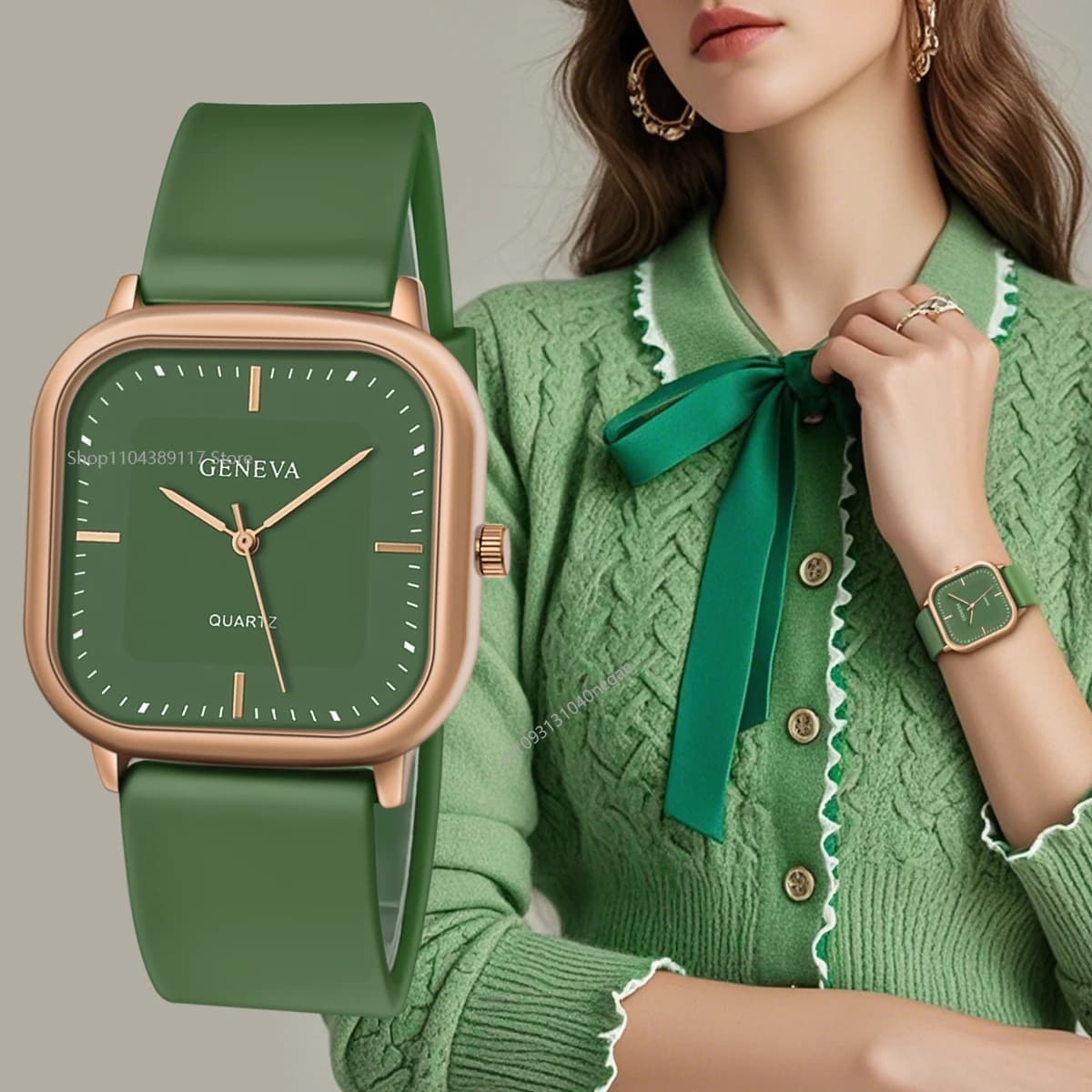Simple, casual, stylish, stylish, fashionable square quartz silicone watch, gift for men and women