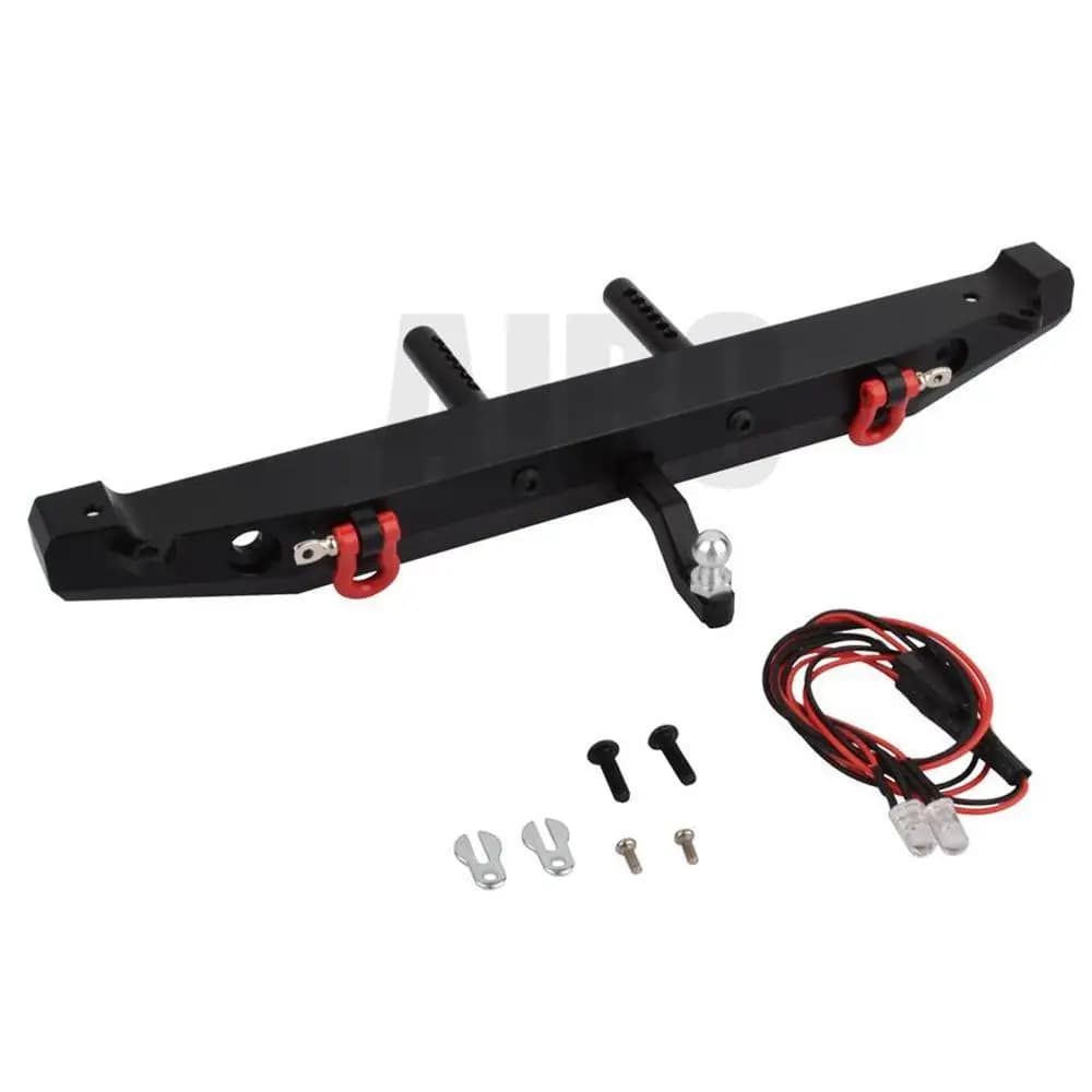 Metal Rear Bumper with LED Light for 1:10 RC Crawler Car Trax/as TRX-4 Axial SCX10 90047 90046