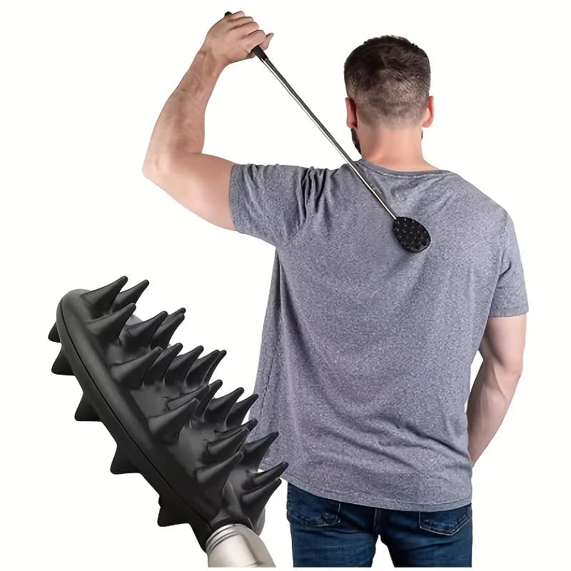 Retractable Cactus-Shaped Back Scratcher with 1/4 and 1/2 Retractable Spikes - Heavy-Duty Pvc Itch-Relief Stick, Suitable for Both Men and Women, One-Handed Operation, Adjustable Length, Portable Back Massager, Suitable for Bed, Sofa, Travel - Durable Cactus-Shaped Design