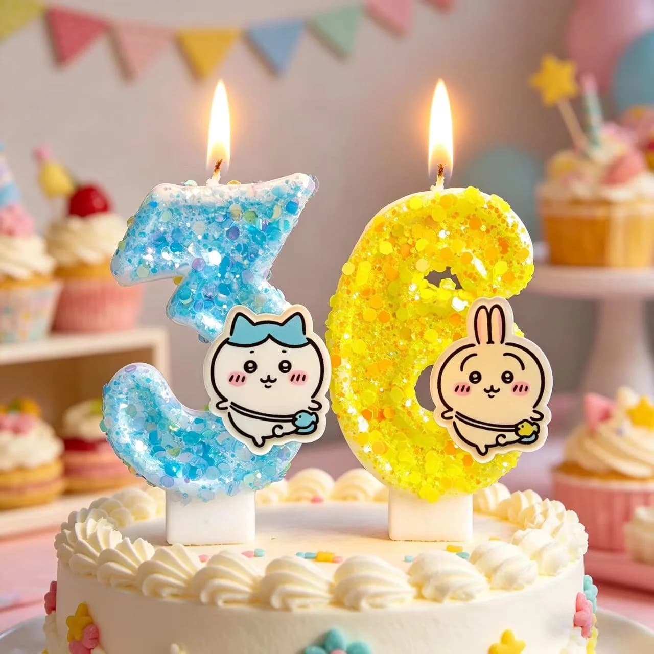 Candeline di Compleanno Chiikawa Hachiware Usagi, Decorazione per Torta a Tema Cartone Animato, Accessori per Feste di Compleanno per Bambini, Decorazioni per Torte Baby Shower