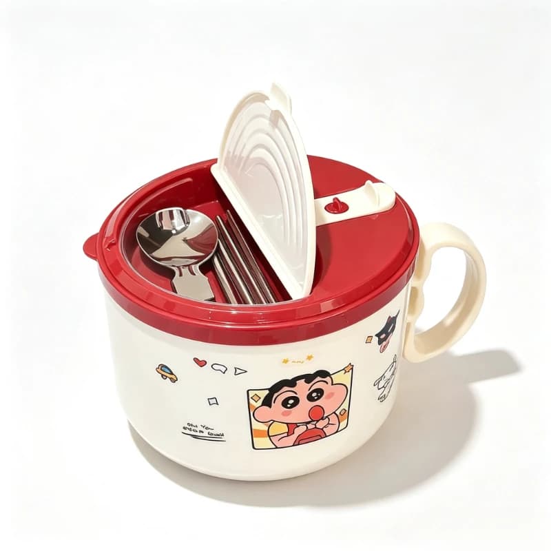 Crayon Shin-chan Cartoon Instant Noodle Bowl Kawaii Student Home Portable Soup Bowl Tableware Animation Peripheral Wholesale