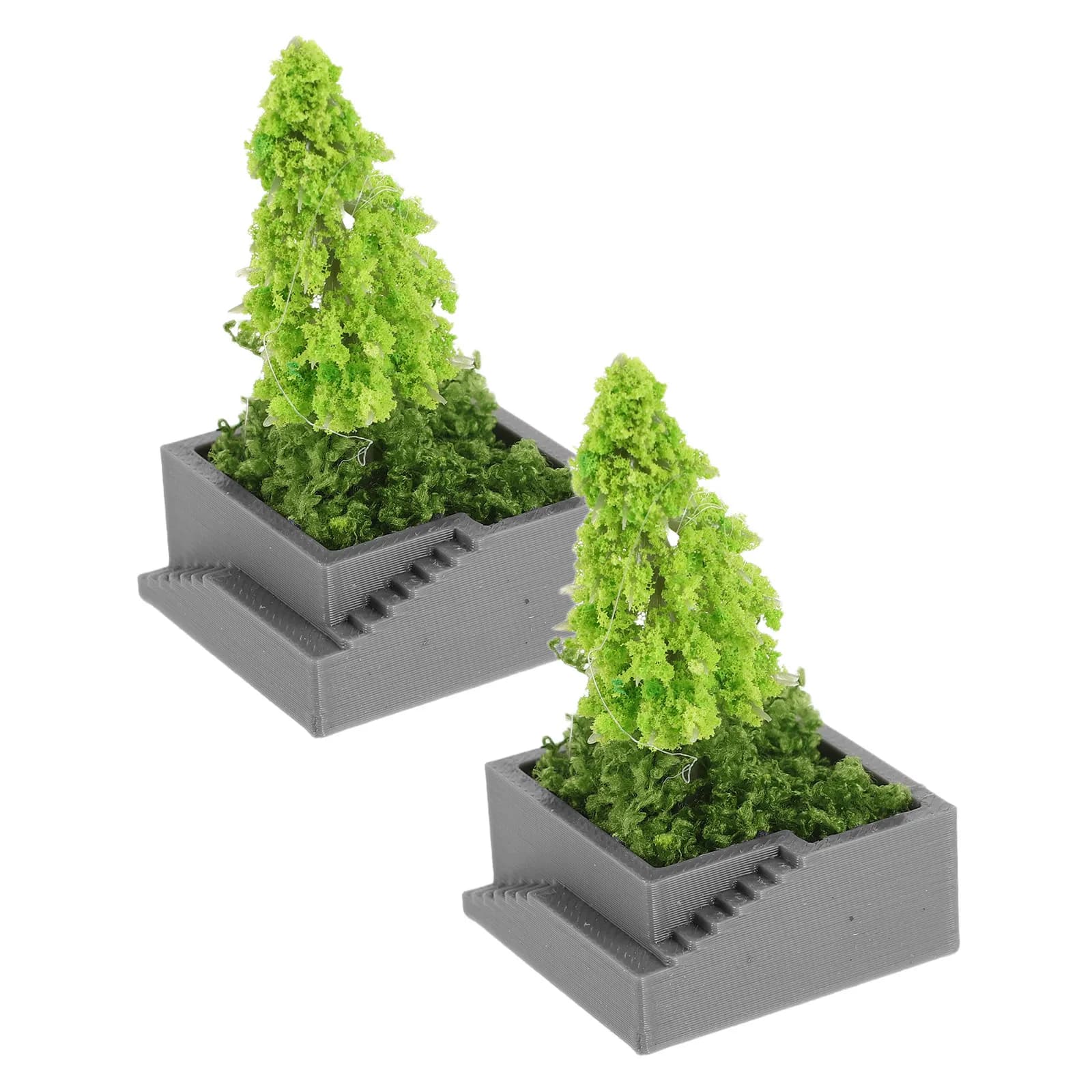 2 Pezzi Decorazione Verde in Miniatura, Alberi di Pino Artificiali Realistici per Casa delle Bambole 1:12 1:6, Ornamento per Piante in Vaso, Decorazione da Scrivania Fai da Te