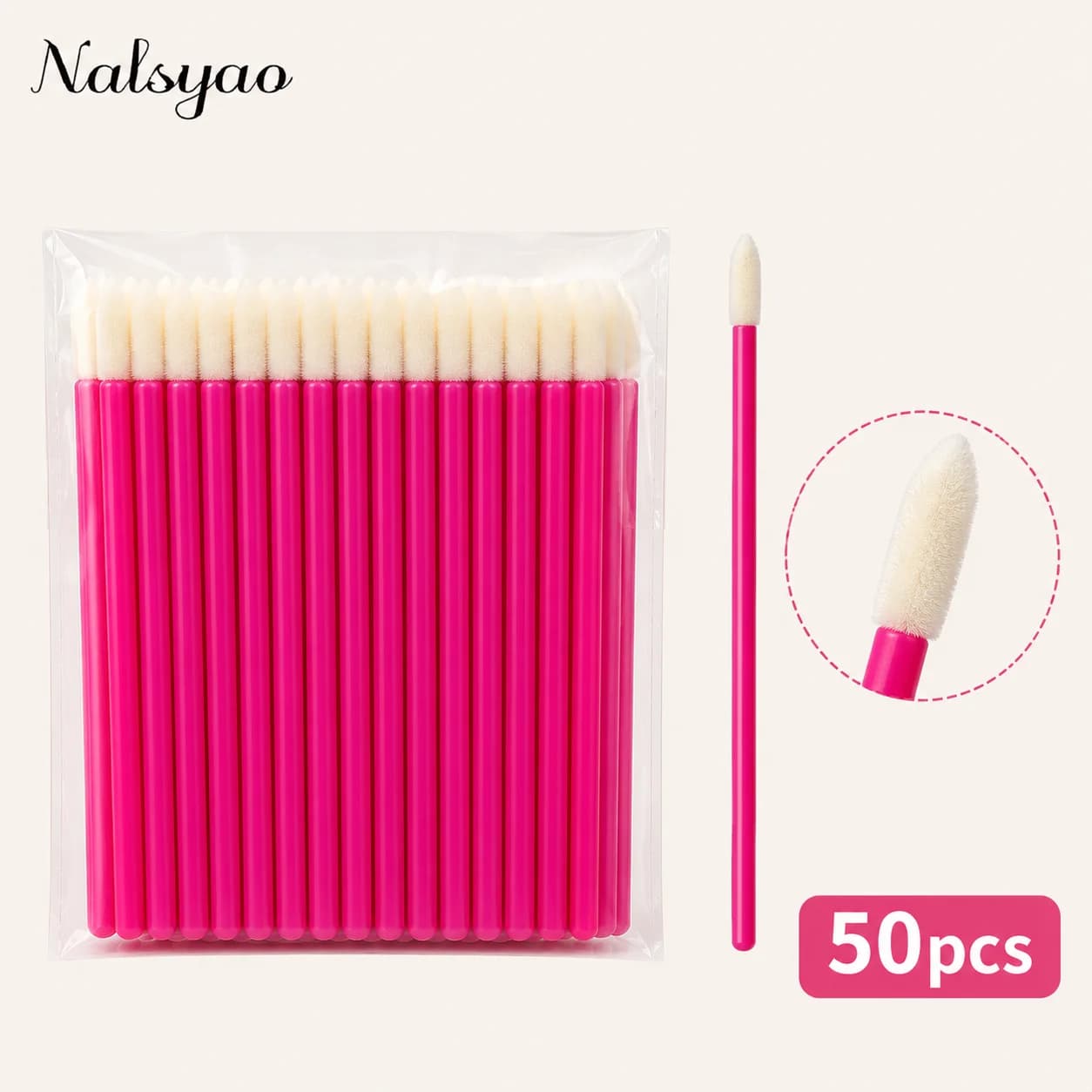 Lipstick Wands Set Cosmetic Makeup Brushes Heads Tool 50PCs Disposable Micro Lip Brush Eyelash Extension Mascara Applicator