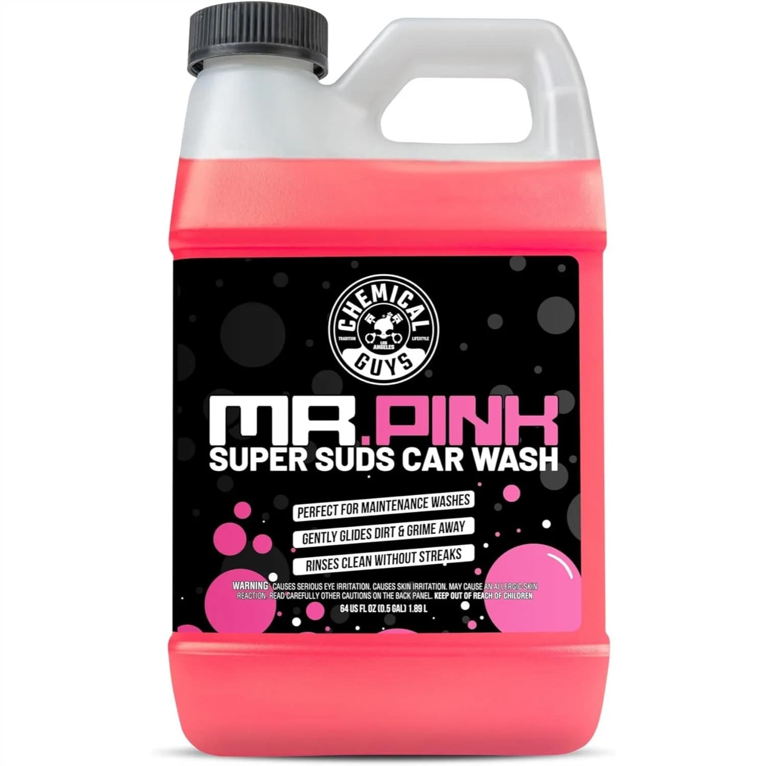 Mr. Sapone Rosa per Lavaggio Auto 64 oz - Sapone Super Schiumogeno per Cannone Schiumogeno o Lavaggio a Secchio, pH Bilanciato Sicuro su Cera e Ceramica