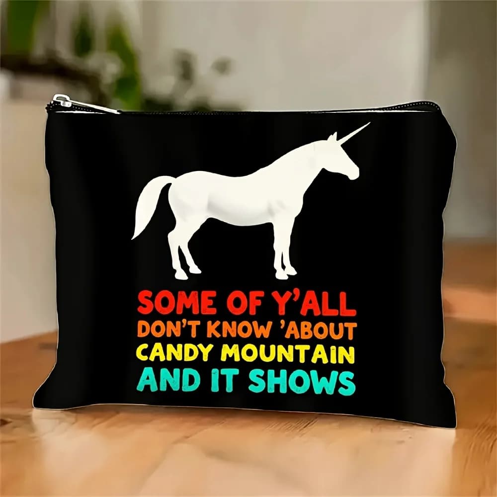 Una borsa per il trucco dal design simpatico unicorno: custodia multifunzionale con cerniera, borsa per riporre gioielli, piccola borsa portaoggetti con cerniera da viaggio perfetta.