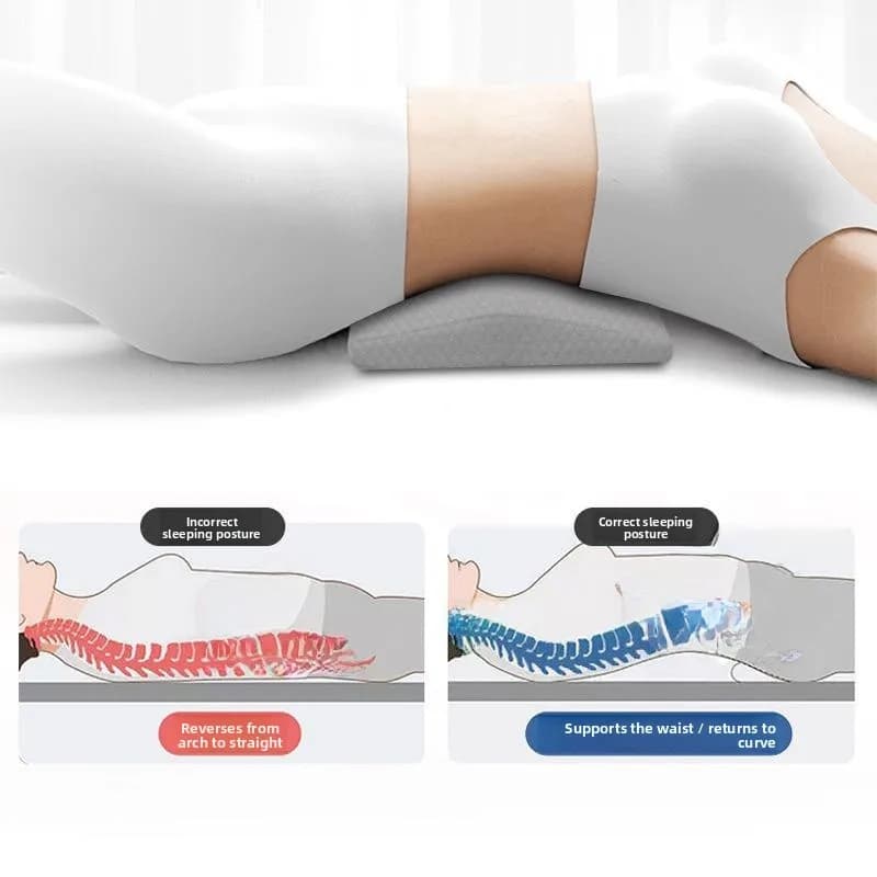 Cuscino Lombare per Dormire, Supporto per Ernia del Disco e Sollievo da Distorsioni Muscolari, Cuscino Piatto in Memory Foam per Alleviare il Dolore alla Schiena