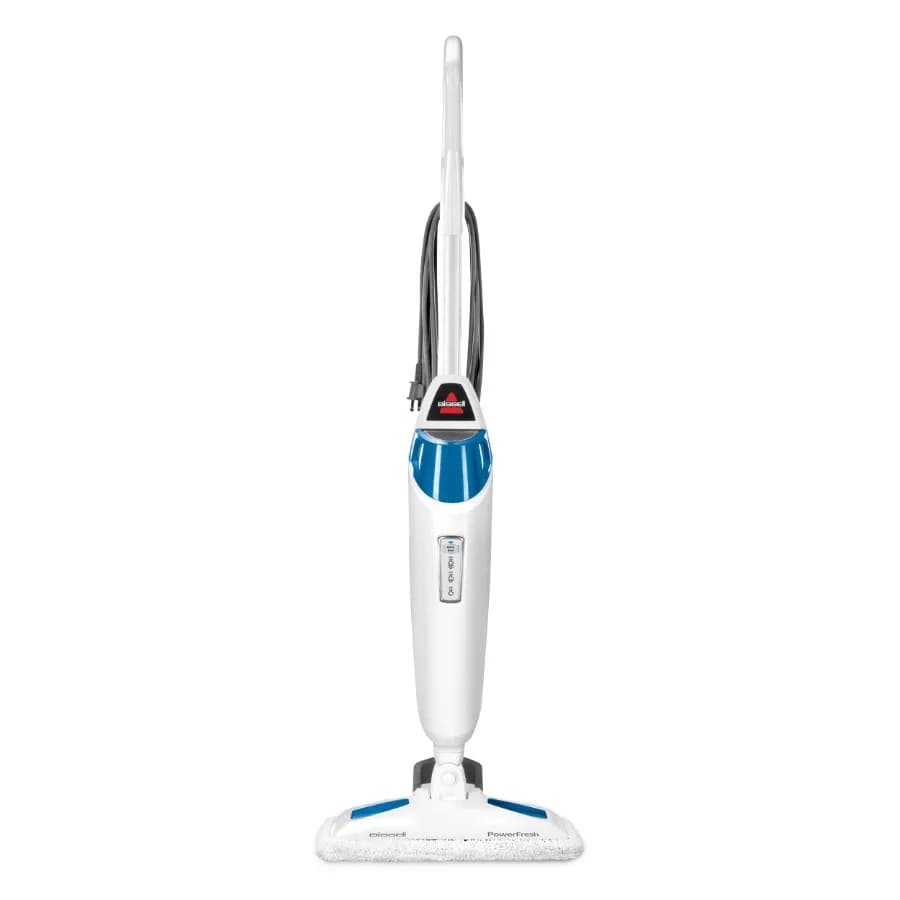 PowerFresh Scrubbing and Sanitizing Steam Mop Corded for Sealed Hard Floors Easy Scrubber SmartSet Steam Control Removeable Wat