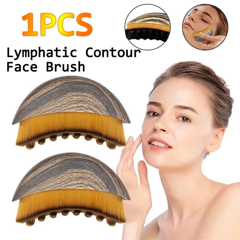 New Drenante Massage Brush for Contorno Viso and Collo, Ergonomic for Sculpting Face and Drenare Linphatic Liquid