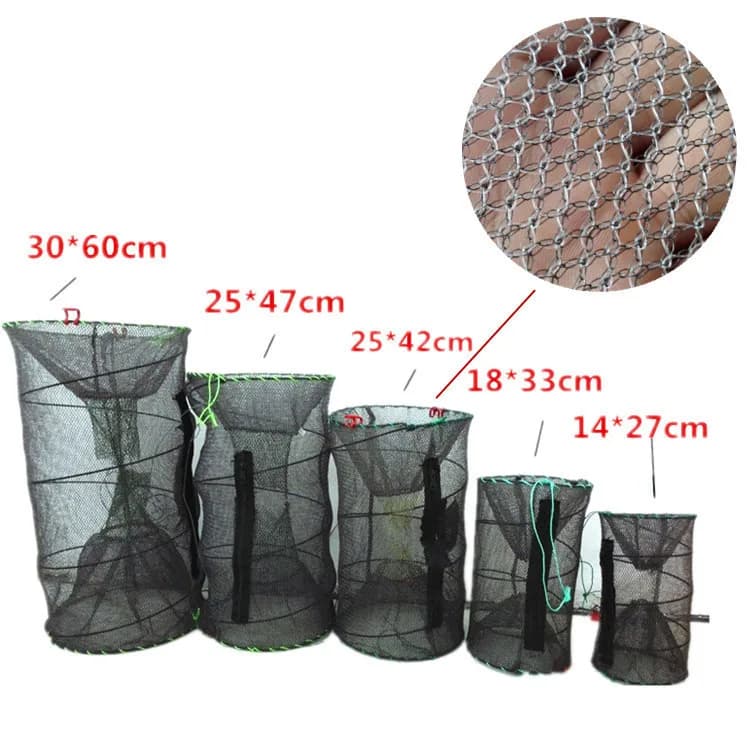 Fishing Net Mesh Folded Fish Shrimp Cage Automatic Trap Crayfish Catcher Fish Network Baits Cast Mesh Trap Fishing Accessories