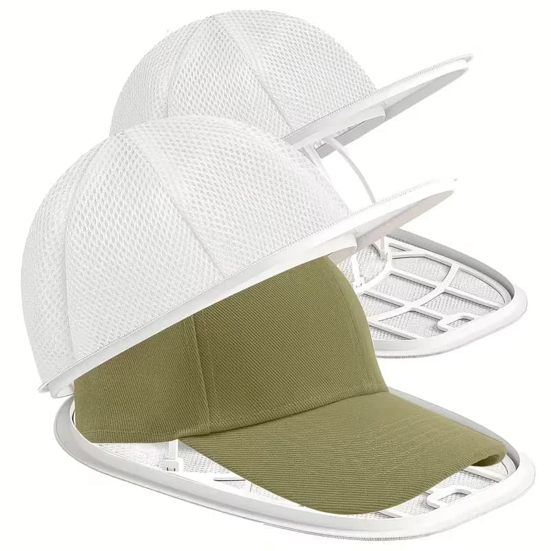 Reusable Hat Washing Cage Anti-Deformation Hat Rack with Mesh Storage Bag Space-Saving Hat Cleaning Rack for Home Organization