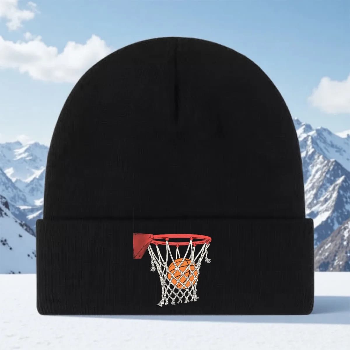 1pc Men's Women's Winter Beanie Hat Windproof Warm Knit Ski with Christmas Print, Round Top Breathable Unisex Beanie