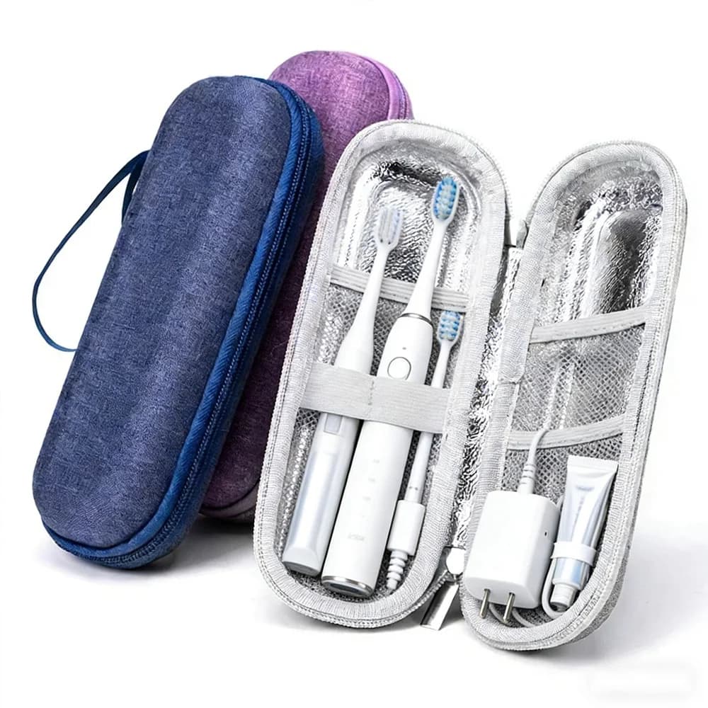 2-in-1 Travel Organizer Bag with Aluminum Coating for Electric Brush and Charging Cable