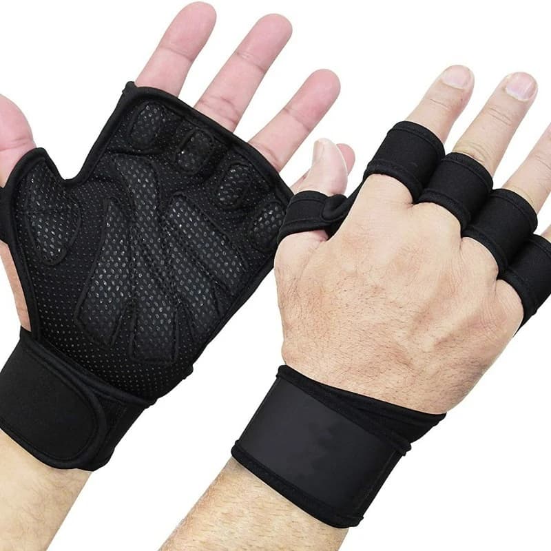 Fitness Gloves Wrist Gloves half fingers for weight lifting Silicone Bike Gloves thickened in leather