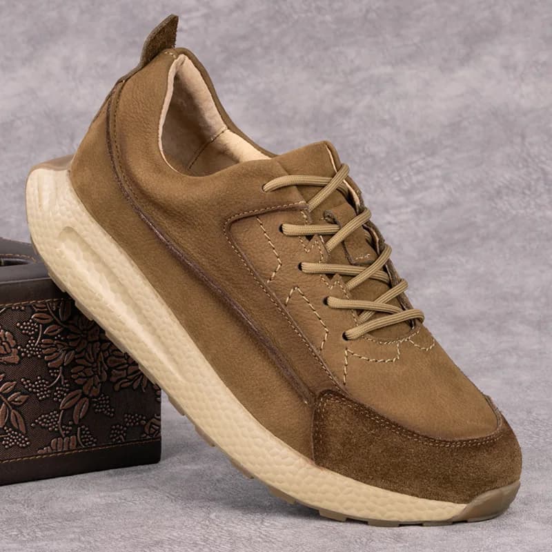 Men's Casual Running Shoes, Ultra-light with Soft Sole, New Style Autumn-Winter, Bovina Opaca Leather sneakers for Free Time