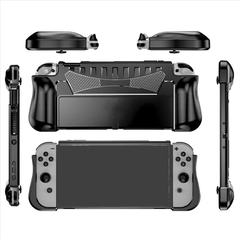 Y14A Custodia agganciabile con impugnatura ergonomica per Nintendo Switch OLED Custodia protettiva in morbido silicone Accessorio di gioco