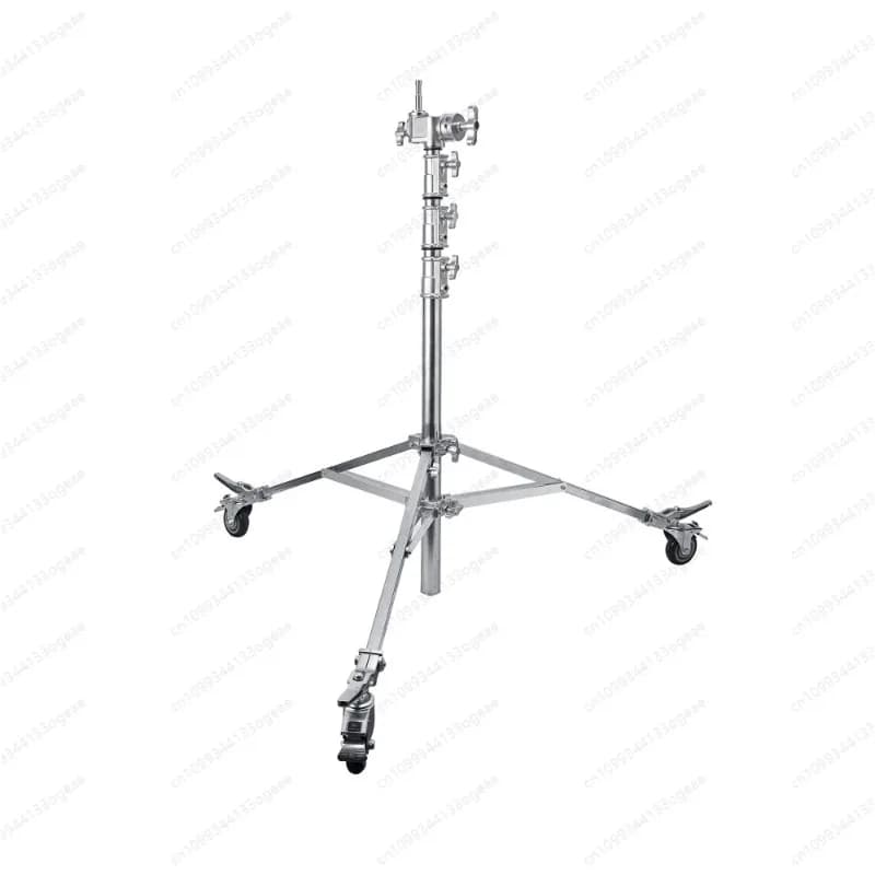Supporto in argento resistente e durevole Supporto per treppiede in acciaio inossidabile con ruote Big Roller Dolly da 607 cm per video in studio