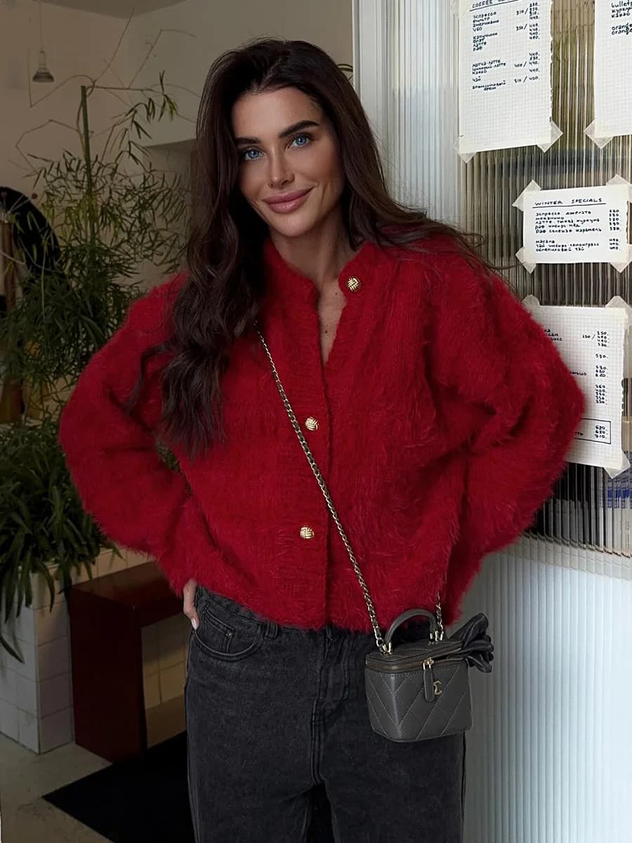 Bornladies Nuovo cardigan in maglia morbida autunno inverno maglione accogliente alla moda da donna maglioni cardigan da donna da ufficio alla moda