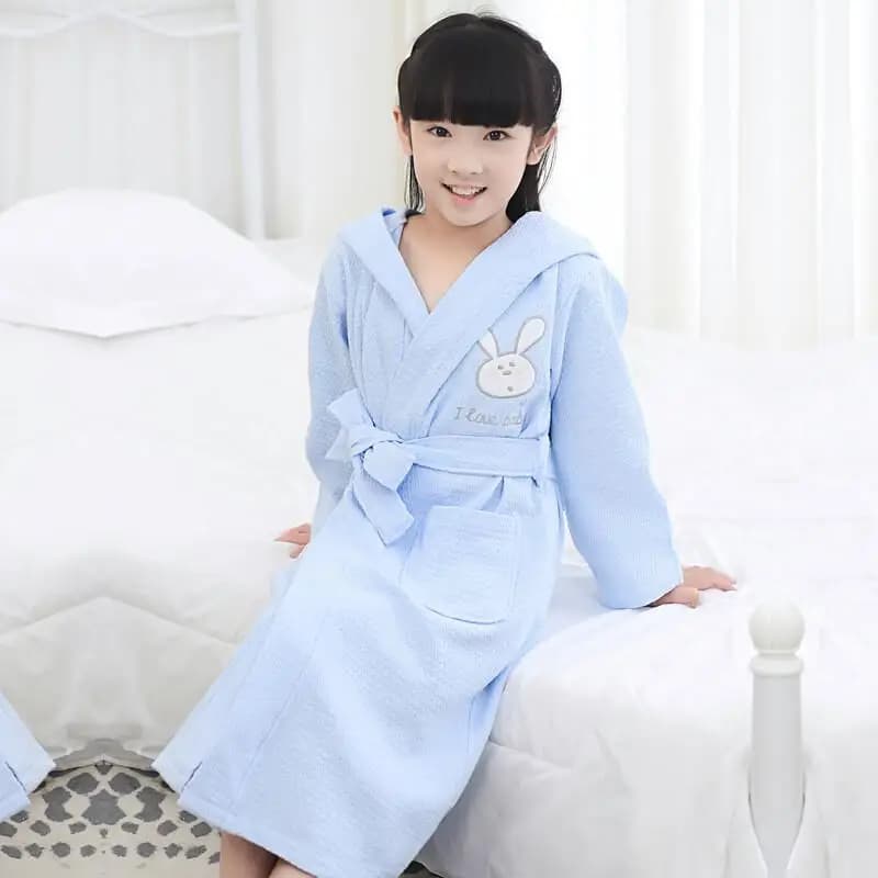 2026 For kids boys and girls Veste slim summer night shirt Pigiama with pure cotton hood Set hot lace cartoon Loungewear Bathrobe