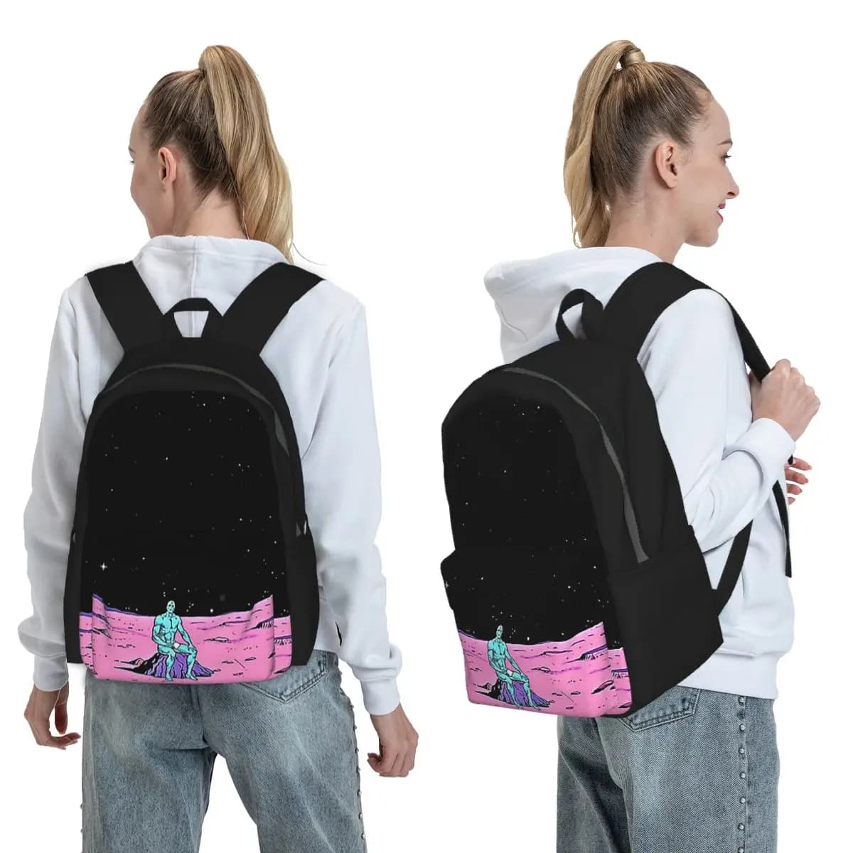 (Fixed) Dr. Manhattan Sitting On Mars (comic) Backpack Boys Girls BookBag Kids School Bag Computer Shoulder Bags for Men Women
