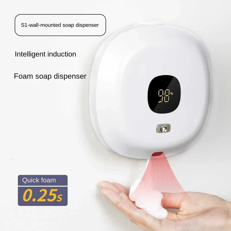 Nuovo dispenser di sapone a parete Dispenser di sapone in schiuma touchless Macchina disinfettante per le mani a induzione automatica per la casa dell'hotel