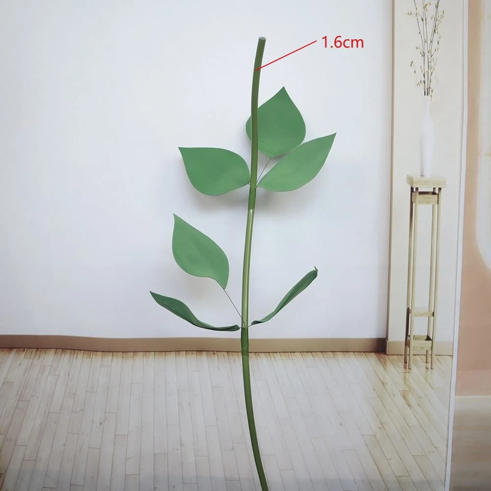 Supporto per Fiori Artificiali Simulati 1,35m Base in Legno con Foglie Verdi Accessori per Decorazioni di Matrimoni e Palcoscenici