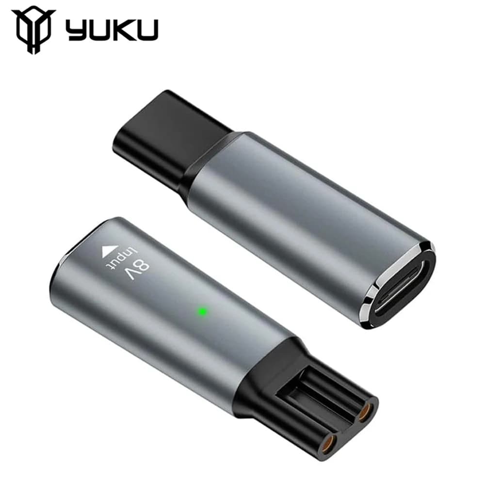 YUKU 8V HQ850 Type-C Charger Adapter for Razor Charger Converter for Philips One Blade QP2530 QP2630 Electric Barbary Trimmer