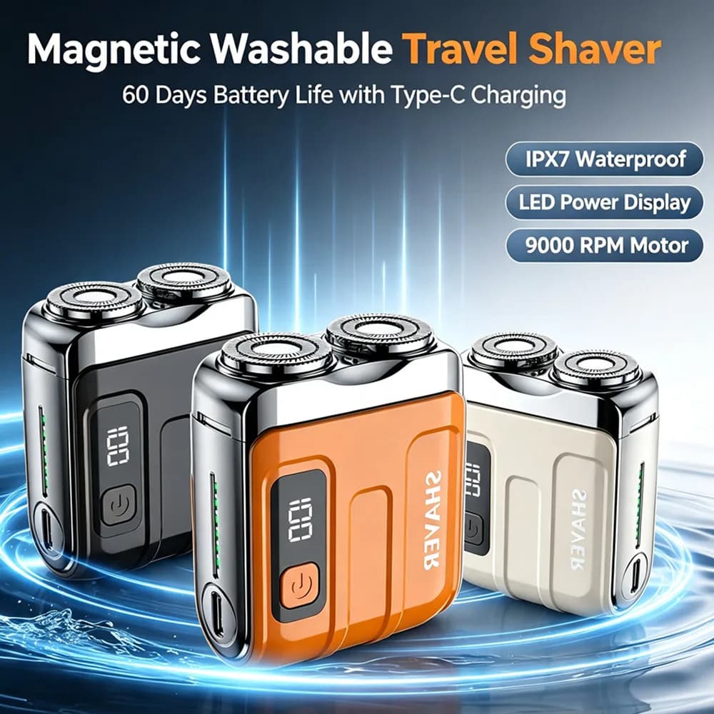 R-18 Mini Electric Smart Household Shaver Digital Display Dual Blade Rechargeable Shaver Powerful Beard Trimmer Tool