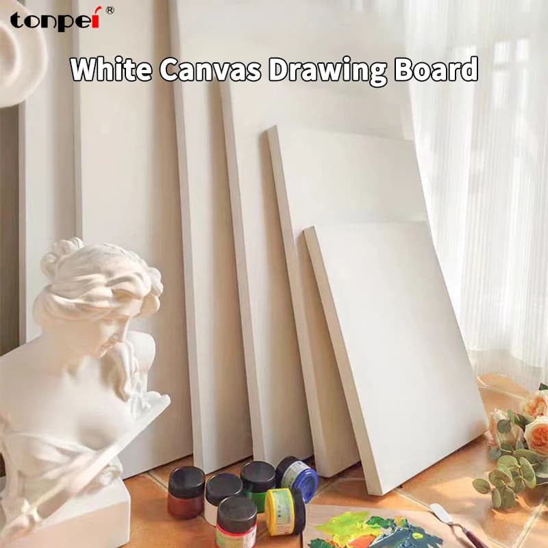 1/5 Pcs White Blank Square Artist Cotton/Linen Canvas Oil Paint DIY Drawing For Acrylic,Gouache,Practice,Creation,Art Supplies